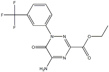 ethyl 5-amino-6-oxo-1-[3-(trifluoromethyl)phenyl]-1,6-dihydro-1,2,4-triazine-3-carboxylate Struktur