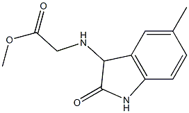 methyl 2-[(5-methyl-2-oxo-2,3-dihydro-1H-indol-3-yl)amino]acetate Struktur