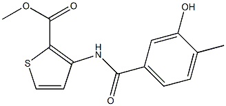 methyl 3-[(3-hydroxy-4-methylbenzene)amido]thiophene-2-carboxylate Struktur