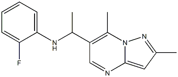 N-(1-{2,7-dimethylpyrazolo[1,5-a]pyrimidin-6-yl}ethyl)-2-fluoroaniline Struktur