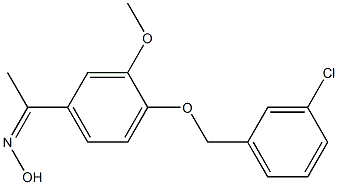 N-(1-{4-[(3-chlorophenyl)methoxy]-3-methoxyphenyl}ethylidene)hydroxylamine Struktur