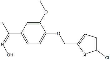 N-(1-{4-[(5-chlorothiophen-2-yl)methoxy]-3-methoxyphenyl}ethylidene)hydroxylamine Struktur