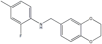 N-(2,3-dihydro-1,4-benzodioxin-6-ylmethyl)-2-fluoro-4-methylaniline Struktur