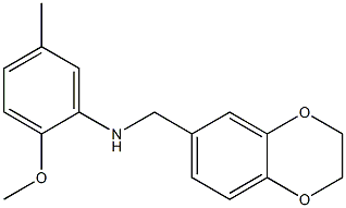 N-(2,3-dihydro-1,4-benzodioxin-6-ylmethyl)-2-methoxy-5-methylaniline Struktur