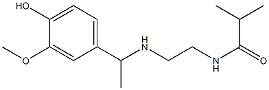 N-(2-{[1-(4-hydroxy-3-methoxyphenyl)ethyl]amino}ethyl)-2-methylpropanamide Struktur