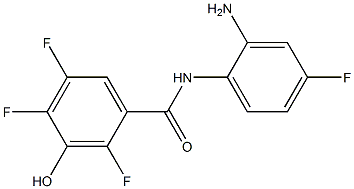 N-(2-amino-4-fluorophenyl)-2,4,5-trifluoro-3-hydroxybenzamide Struktur