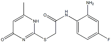 N-(2-amino-4-fluorophenyl)-2-[(6-methyl-4-oxo-1,4-dihydropyrimidin-2-yl)sulfanyl]acetamide Struktur