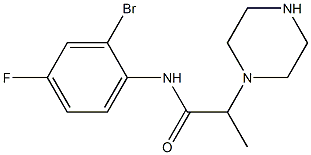 N-(2-bromo-4-fluorophenyl)-2-(piperazin-1-yl)propanamide Struktur