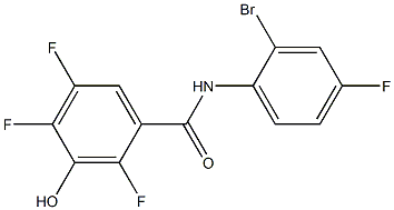 N-(2-bromo-4-fluorophenyl)-2,4,5-trifluoro-3-hydroxybenzamide Struktur