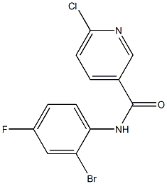 N-(2-bromo-4-fluorophenyl)-6-chloropyridine-3-carboxamide Struktur