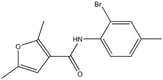 N-(2-bromo-4-methylphenyl)-2,5-dimethyl-3-furamide Struktur