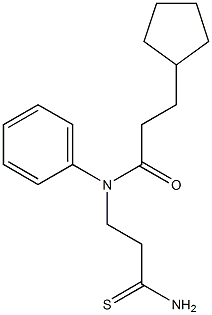 N-(2-carbamothioylethyl)-3-cyclopentyl-N-phenylpropanamide Struktur