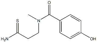 N-(2-carbamothioylethyl)-4-hydroxy-N-methylbenzamide Struktur