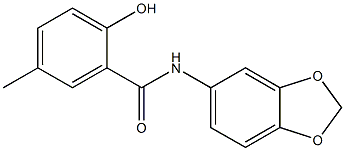 N-(2H-1,3-benzodioxol-5-yl)-2-hydroxy-5-methylbenzamide Struktur