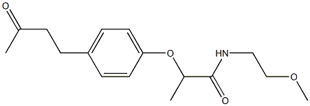 N-(2-methoxyethyl)-2-[4-(3-oxobutyl)phenoxy]propanamide Struktur