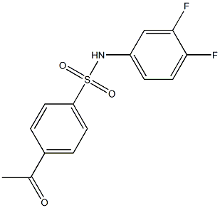 N-(3,4-difluorophenyl)-4-acetylbenzene-1-sulfonamide Struktur