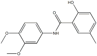 N-(3,4-dimethoxyphenyl)-2-hydroxy-5-methylbenzamide Struktur