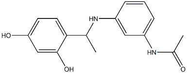 N-(3-{[1-(2,4-dihydroxyphenyl)ethyl]amino}phenyl)acetamide Struktur