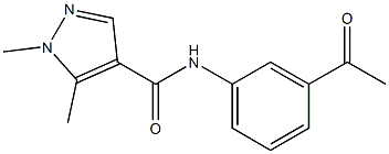 N-(3-acetylphenyl)-1,5-dimethyl-1H-pyrazole-4-carboxamide Struktur