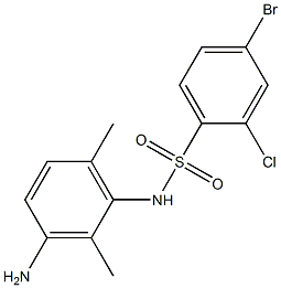 N-(3-amino-2,6-dimethylphenyl)-4-bromo-2-chlorobenzene-1-sulfonamide Struktur