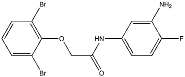 N-(3-amino-4-fluorophenyl)-2-(2,6-dibromophenoxy)acetamide Struktur