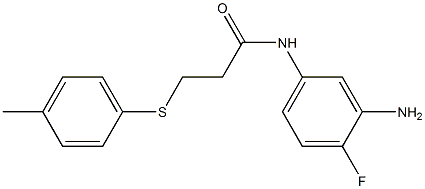 N-(3-amino-4-fluorophenyl)-3-[(4-methylphenyl)sulfanyl]propanamide Struktur