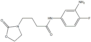 N-(3-amino-4-fluorophenyl)-4-(2-oxo-1,3-oxazolidin-3-yl)butanamide Struktur