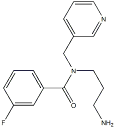 N-(3-aminopropyl)-3-fluoro-N-(pyridin-3-ylmethyl)benzamide Struktur