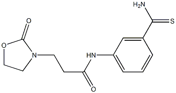 N-(3-carbamothioylphenyl)-3-(2-oxo-1,3-oxazolidin-3-yl)propanamide Struktur