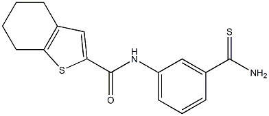 N-(3-carbamothioylphenyl)-4,5,6,7-tetrahydro-1-benzothiophene-2-carboxamide Struktur