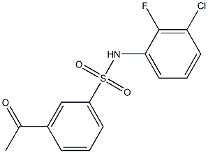 N-(3-chloro-2-fluorophenyl)-3-acetylbenzene-1-sulfonamide Struktur