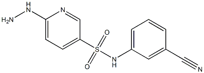 N-(3-cyanophenyl)-6-hydrazinylpyridine-3-sulfonamide Struktur