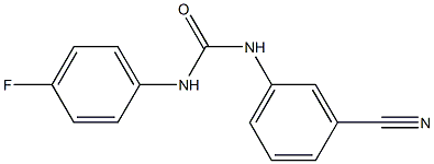 N-(3-cyanophenyl)-N'-(4-fluorophenyl)urea Struktur