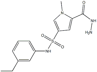 N-(3-ethylphenyl)-5-(hydrazinocarbonyl)-1-methyl-1H-pyrrole-3-sulfonamide Struktur