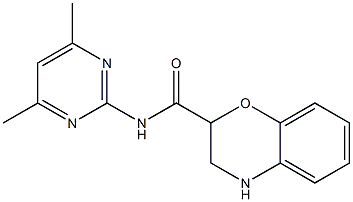 N-(4,6-dimethylpyrimidin-2-yl)-3,4-dihydro-2H-1,4-benzoxazine-2-carboxamide Struktur