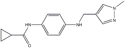 N-(4-{[(1-methyl-1H-pyrazol-4-yl)methyl]amino}phenyl)cyclopropanecarboxamide Struktur