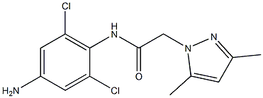 N-(4-amino-2,6-dichlorophenyl)-2-(3,5-dimethyl-1H-pyrazol-1-yl)acetamide Struktur