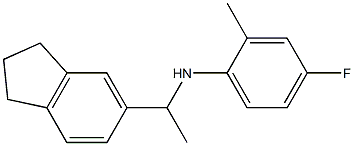 N-[1-(2,3-dihydro-1H-inden-5-yl)ethyl]-4-fluoro-2-methylaniline Struktur