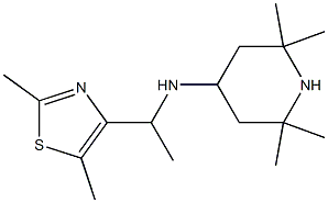 N-[1-(2,5-dimethyl-1,3-thiazol-4-yl)ethyl]-2,2,6,6-tetramethylpiperidin-4-amine Struktur