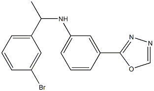 N-[1-(3-bromophenyl)ethyl]-3-(1,3,4-oxadiazol-2-yl)aniline Struktur