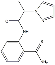 N-[2-(aminocarbonothioyl)phenyl]-2-(1H-pyrazol-1-yl)propanamide Struktur