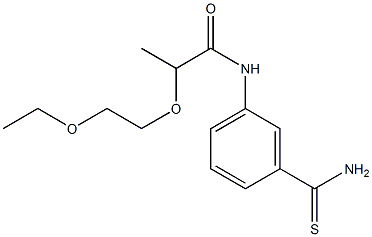 N-[3-(aminocarbonothioyl)phenyl]-2-(2-ethoxyethoxy)propanamide Struktur