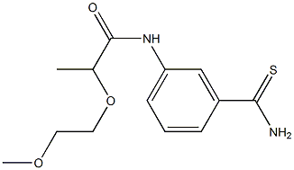 N-[3-(aminocarbonothioyl)phenyl]-2-(2-methoxyethoxy)propanamide Struktur