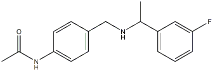 N-[4-({[1-(3-fluorophenyl)ethyl]amino}methyl)phenyl]acetamide Struktur