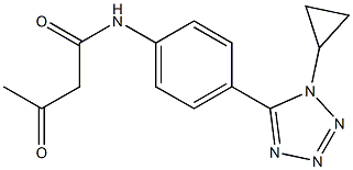 N-[4-(1-cyclopropyl-1H-1,2,3,4-tetrazol-5-yl)phenyl]-3-oxobutanamide Struktur