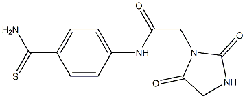 N-[4-(aminocarbonothioyl)phenyl]-2-(2,5-dioxoimidazolidin-1-yl)acetamide Struktur