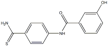 N-[4-(aminocarbonothioyl)phenyl]-3-hydroxybenzamide Struktur