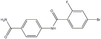 N-[4-(aminocarbonyl)phenyl]-4-bromo-2-fluorobenzamide Struktur