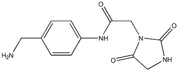 N-[4-(aminomethyl)phenyl]-2-(2,5-dioxoimidazolidin-1-yl)acetamide Struktur