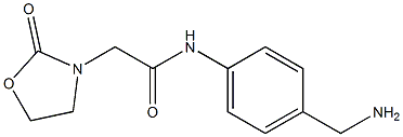 N-[4-(aminomethyl)phenyl]-2-(2-oxo-1,3-oxazolidin-3-yl)acetamide Struktur